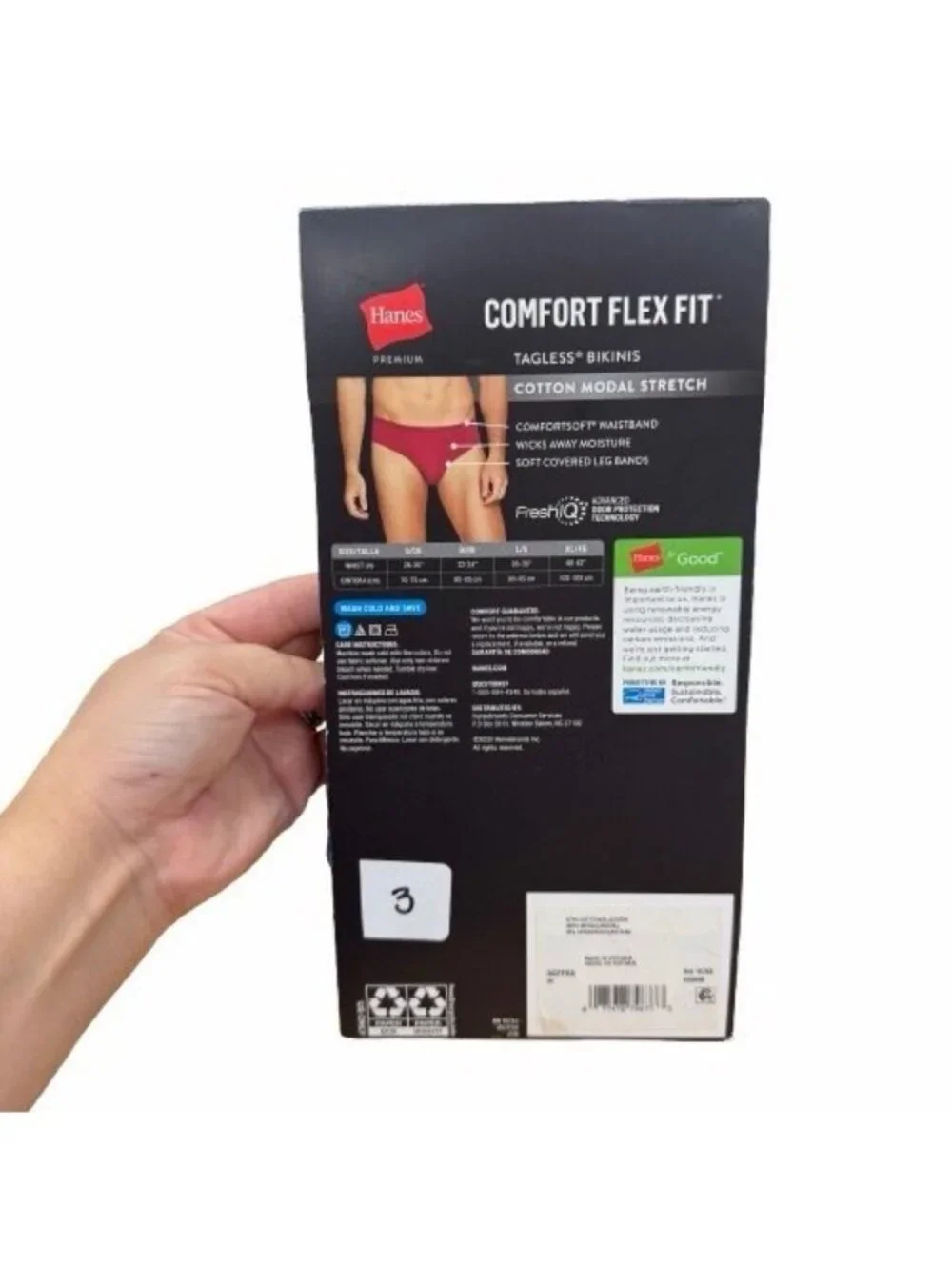 Hanes Men's Premium Comfort Flex Fit Bikini Underwear 3-pack size M Cotton/Modal